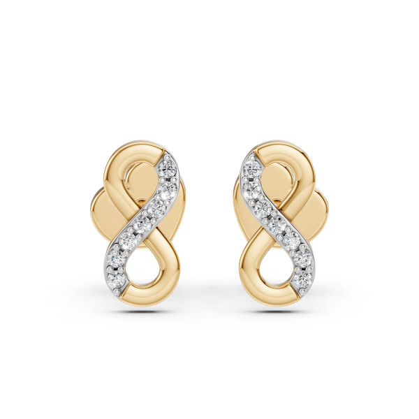 Cara обеци с диаманти 0.09 ct – ЗЛАТНО БИЖУ 14К K102-10092Y/14K
