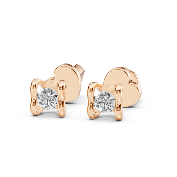 Cara 102-10013/2(3.0) розови златни обеци с естествени диаманти Kazka Jewelry classicwatches.bg
