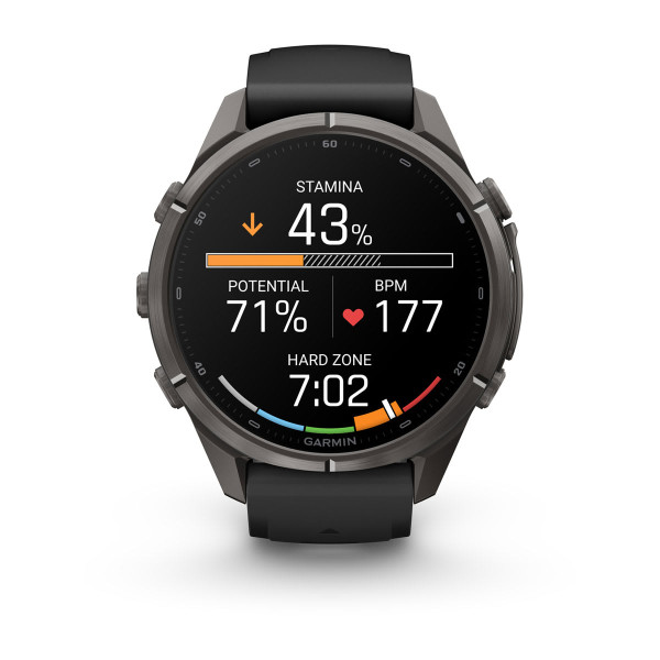Garmin Fenix 9 Pro inReach Carbon Gray DLC Titanium с Black/Pebble Grey силиконова каишка 010-04335-11