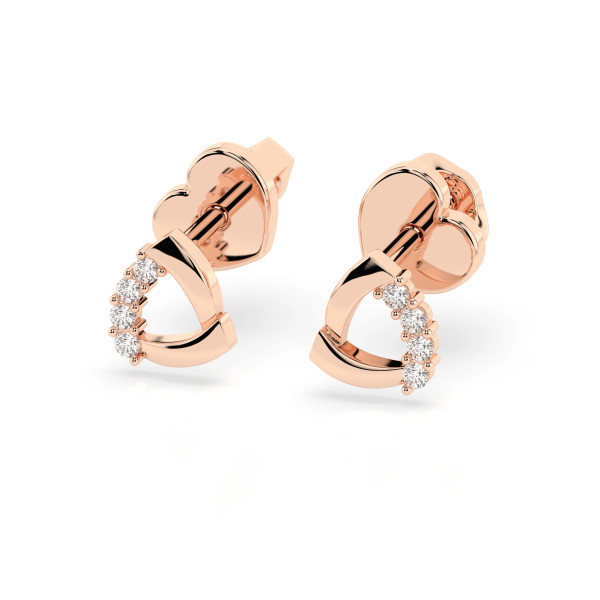 Cara обеци с диаманти 0.05 ct – ЗЛАТНО БИЖУ 14К K102-10061R/14K