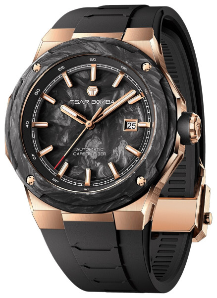 TSAR BOMBA Electron-Carbon-X II Carbon Fiber Rose Gold Black TB8230-03