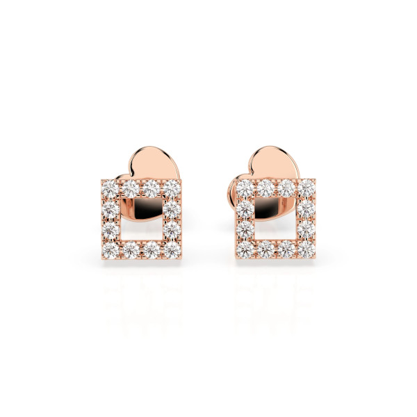 Cara обеци с диаманти 0.14 ct – ЗЛАТНО БИЖУ 14К K102-10053R/14K