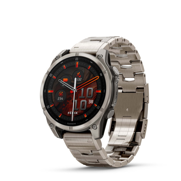 GARMIN FENIX 8 47MM AMOLED SAPPHIRE TITANIUM С VENTED ТИТАНИЕВА КАИШКА 010-02904-40