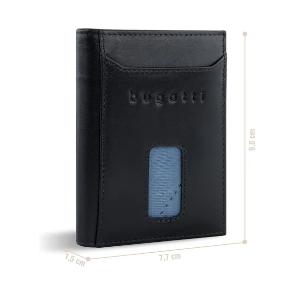 Калъф за карти и документи Bugatti - Secure Slim, черен