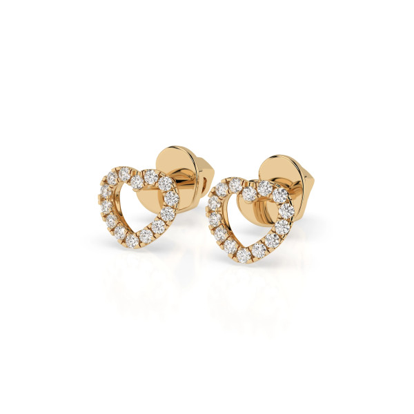 Cara обеци с диаманти 0.14 ct – ЗЛАТНО БИЖУ 14К K102-10028Y/14K