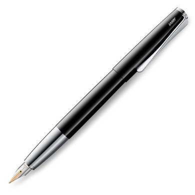 Писалка Lamy - Studio Piano black, F размер златно перо, черен лак