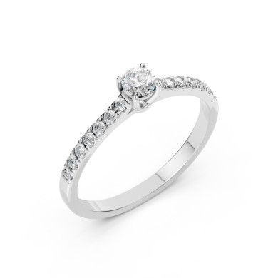 CARA Златен пръстен с диаманти 0.30 + 0.21 ct GIA сертификат K101-10012W