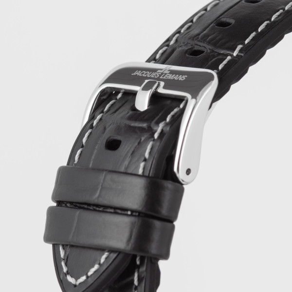 jacques lemans 1-2117ZP хибридна каишка силикон и кожа мъжки часовник classicwatches.bg