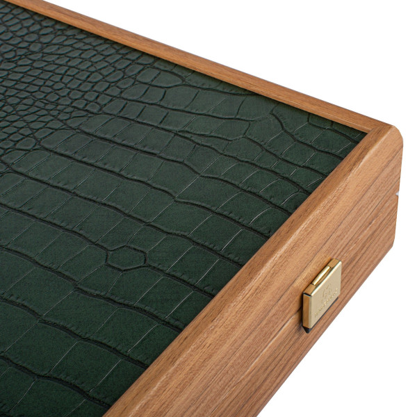 BACKGAMMON FOR GAME MANOPOULOS - CROCODILE TOTE LEATHERETTE, GREEN, 60 X 48 CM, ECO LEATHER