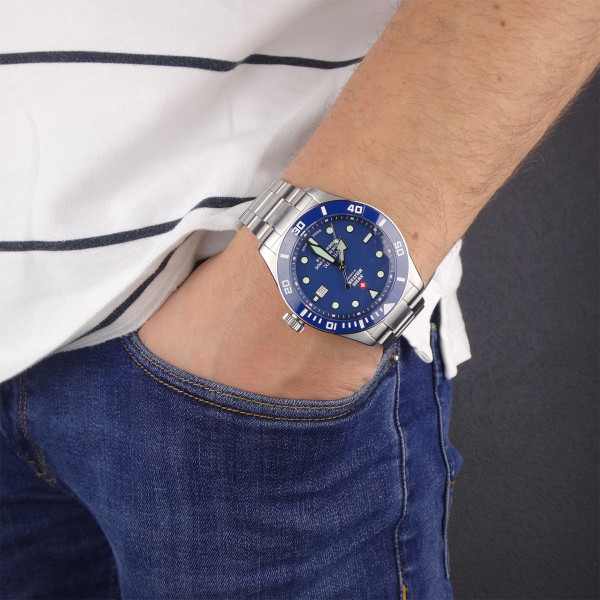 Swiss Military By Chrono SMA34075.02SET BLUE мъжки автоматичен часовник сет – classicwatches.bg