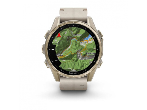 GARMIN FENIX 8 43MM AMOLED SAPPHIRE SOFT GOLD STAINLESS STEEL С FOG GRAY КОЖЕНА КАИШКА 010-02903-40