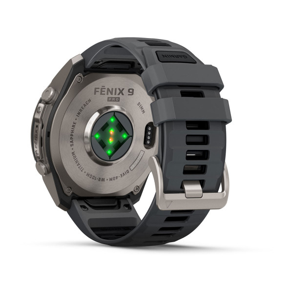 Garmin Fenix 9 Pro inReach Titanium с Graphite/Black силиконова каишка 010-04337-21