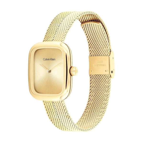 Calvin Klein 25100099 дамски часовник квадратен корпус злато ClassicWatches.bg

