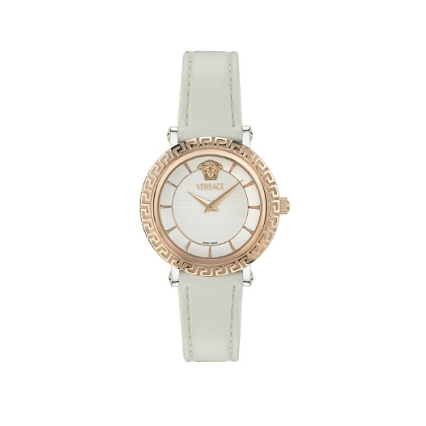 часовник versace ve5l00126 дамски бял циферблат кожена каишка classicwatches.bg