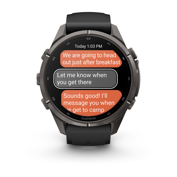 Garmin Fenix 9 Pro inReach Carbon Gray DLC Titanium с Black/Pebble Grey силиконова каишка 010-04335-11