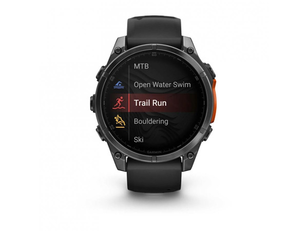 GARMIN FĒNIX® 8 - 47 мм, AMOLED - FĒNIX® 8 - 47 мм, AMOLED - Slate Gray с Black силиконова каишка