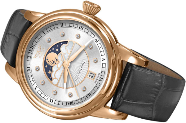 ЧАСОВНИК AVIATOR DOUGLAS MOONFLIGHT DIAMONDS 36MM V.1.33.2.382.4