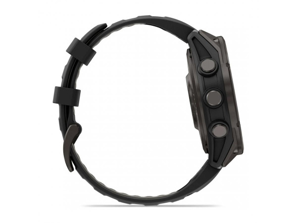 GARMIN FENIX 8 PRO 47MM AMOLED SAPPHIRE CARBON GRAY DLC TITANIUM С BLACK/PEBBLE GRAY СИЛИКОНОВА КАИШКА 010-03198-01