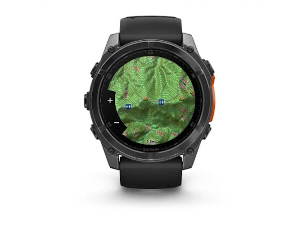 GARMIN FENIX 8 51MM AMOLED SLATE GRAY С BLACK СИЛИКОНОВА КАИШКА 010-02905-00