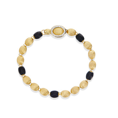 NANIS DANCING MYSTERY BLACK ONYX ГРИВНА ОНИКС, ДИАМАНТИ BS3-599