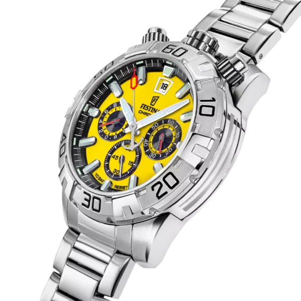 festina the originals мъжки часовник 45 мм жълт спортен модел classicwatches.bg