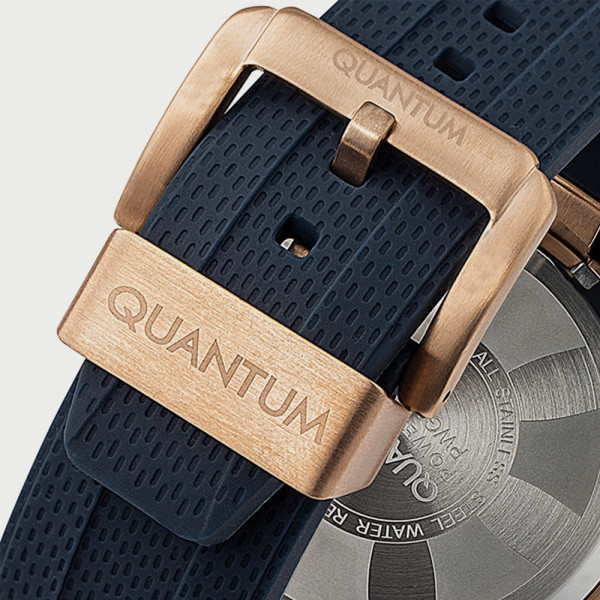 quantum часовник син с розово злато акценти classicwatches.bg