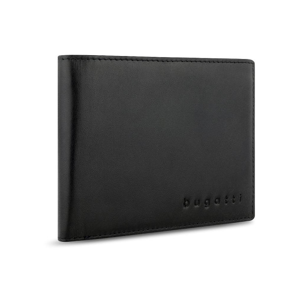 Кожен портфейл Bugatti Super Slim, черен