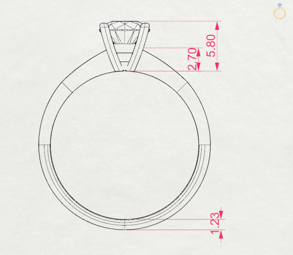 CARA Златен пръстен с диамант 0.50 ct GIA сертификат K101-10021W