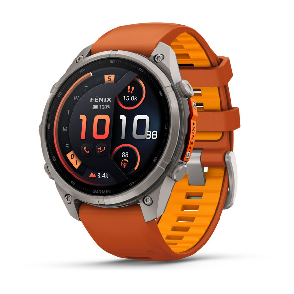 Garmin Fenix 9 Pro inReach Titanium с Autumn Orange/Spark Orange силиконова каишка 010-04336-01