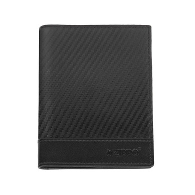 Портфейл за паспорт Zippo - Carbon, RFID защита, черен