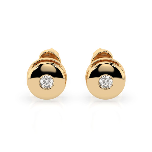 Cara обеци с диаманти 0.08 ct – ЗЛАТНО БИЖУ 14К K102-10048Y/14K