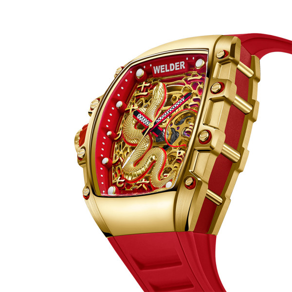 welder automatic skeleton watch wrt1014 gold red limited 500 classicwatches.bg