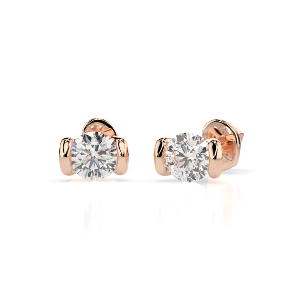 CARA Златни обеци с GIA сертифицирани диаманти K102-10016R