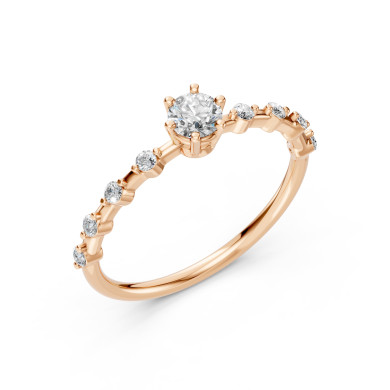 CARA Златен пръстен с диаманти 0.30+0,16 ct GIA сертификат K101-10144R