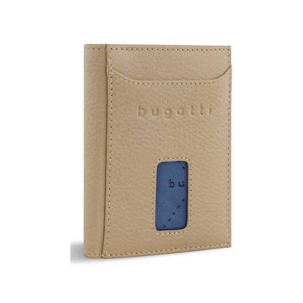 Кожен портфейл Bugatti - Bugatti Secure Slim Special Zip Mini, бежов