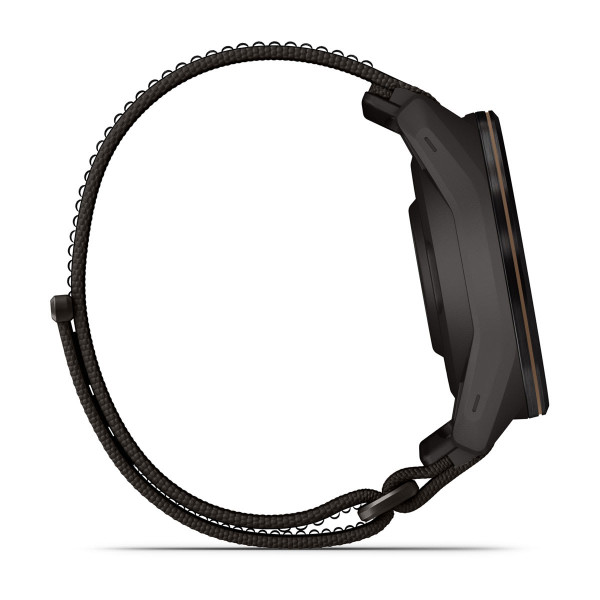 Garmin Approach S72 Carbon Gray/Heritage Bronze DLC Titanium Bezel с Pebble Grey ComfortFit Fabric каишка 010-04147-02