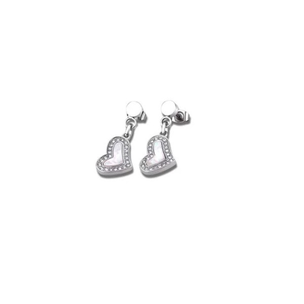 LOTUS STYLE WOMAN'S HEART STEEL EARRINGS LS1670-4/1
