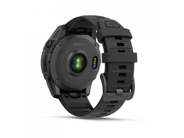 GARMIN FENIX E 47 ММ AMOLED SLATE GRAY STEEL С BLACK СИЛИКОНОВА КАИШКА