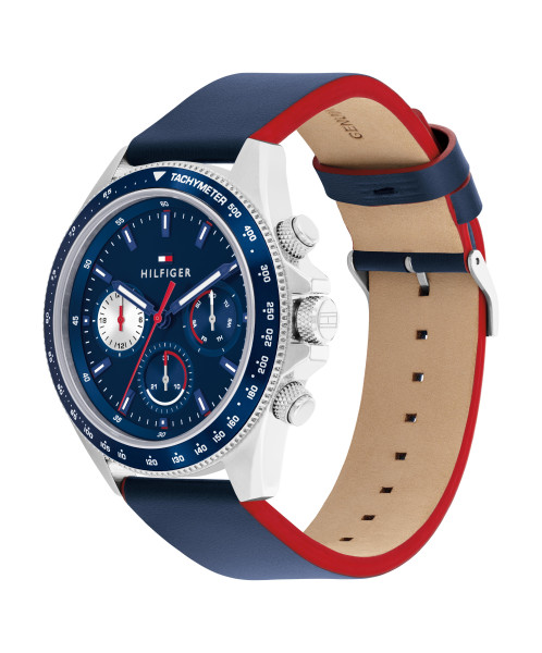 tommy hilfiger 1792209 кожена каишка син цвят classicwatches.bg