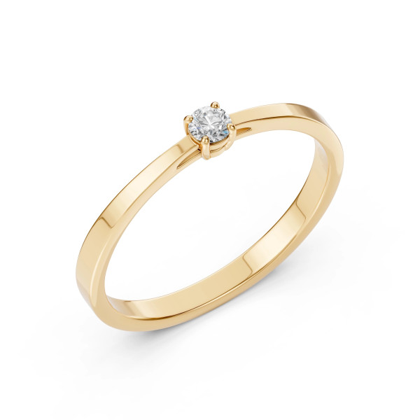 Cara пръстен с диамант 0.10 ct – ЗЛАТНО БИЖУ 14К K101-10012/1Y(3.0)/14K