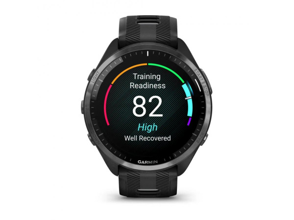 GARMIN FORERUNNER 965 CARBON GREY DLC TITANIUM БЕЗЕЛ С BLACK КОРПУС И BLACK/POWDER GREY СИЛИКОНОВА КАИШКА 010-02809-10