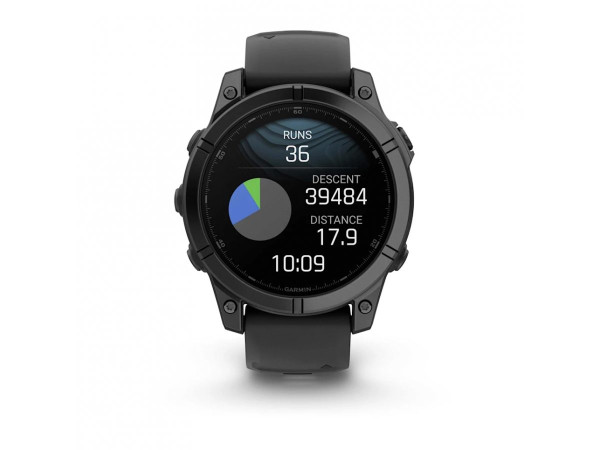 GARMIN FENIX E 47 ММ AMOLED SLATE GRAY STEEL С BLACK СИЛИКОНОВА КАИШКА