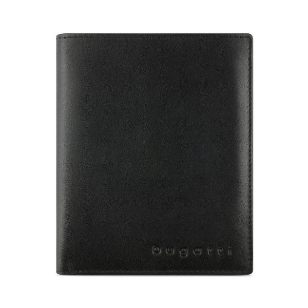 Кожен портфейл Bugatti - Super Slim Vertical Wallet, черен