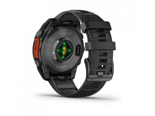 GARMIN FENIX 8 51MM AMOLED SAPPHIRE CARBON GRAY DLC TITANIUM С BLACK/PEBBLE GRAY СИЛИКОНОВА КАИШКА