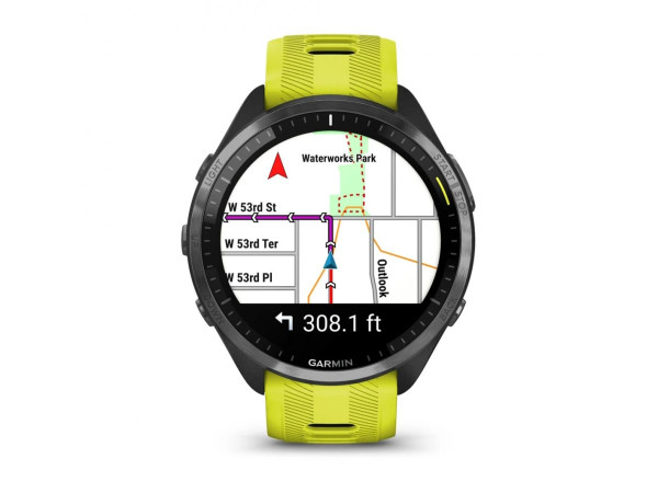 GARMIN FORERUNNER 965 CARBON GREY DLC TITANIUM БЕЗЕЛ С BLACK КОРПУС И AMP YELLOW/BLACK СИЛИКОНОВА КАИШКА 010-02809-12