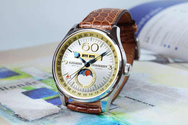 ALEXANDER SHOROKHOFF AVANTGARDE FULL CALENDAR MERKUR AUTOMATIC 43.5MM LIMITED EDITION 31PCS AS.VK-MKR5