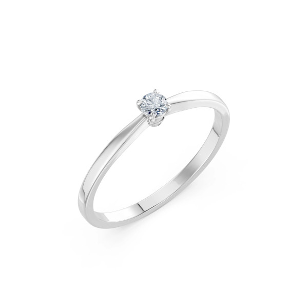 Cara пръстен с диамант 0.10 ct – ЗЛАТНО БИЖУ 14К K101-10116W(3.0)/14K