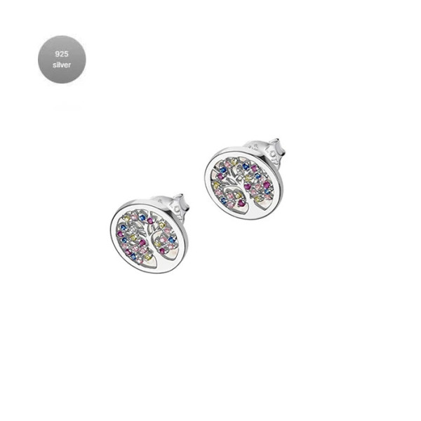 LOTUS SILVER TREE OF LIFE SILVER EARRINGS LP1889-4/1