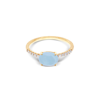 NANIS DANCING IN THE RAIN AZURE ПРЪСТЕН  АКВАМАРИН, ДИМАМАНТИ AS10-597