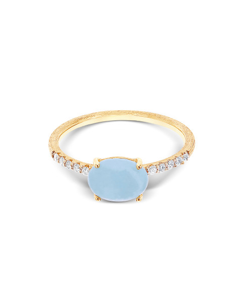 NANIS DANCING IN THE RAIN AZURE ПРЪСТЕН  АКВАМАРИН, ДИМАМАНТИ AS10-597